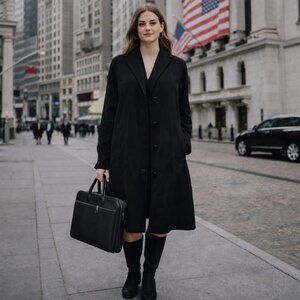 Womans Vintage Jacques Vert Trench Coat Dress Coat Removable Winter Lining Sz M